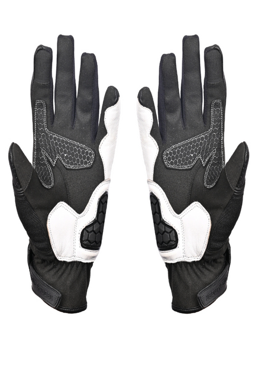 White 2025 motorcycle gloves